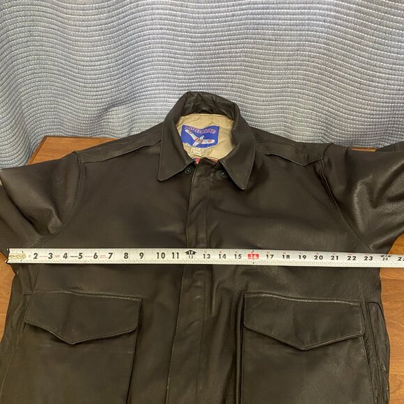 Mens Airborne Leathers A2 Air Force Bomber Jacket Sz XL Dark Brown Vintage 90’s - Picture 13 of 15